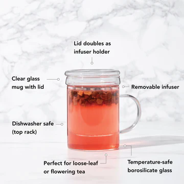 Blake Glass Tea Infuser Mug - Image 3